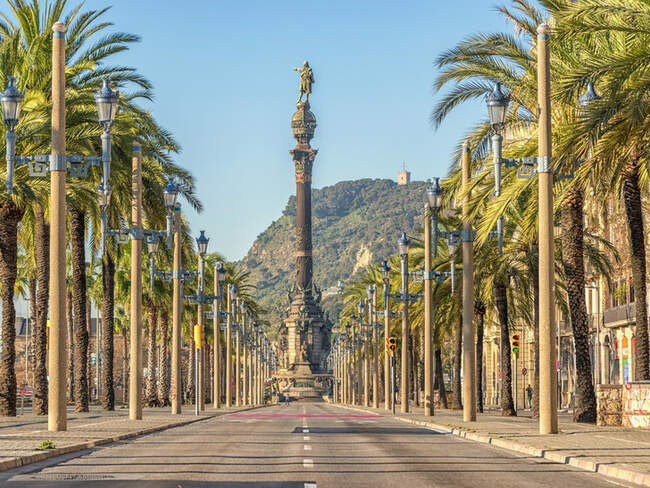 Бульвар La Rambla, Барселона, Испания