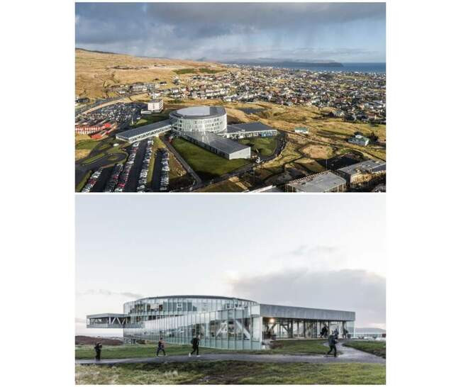 6. Учебный комплекс Glasir Tórshavns Gymnasium в Торсхавне (Фарерские острова, Дания)