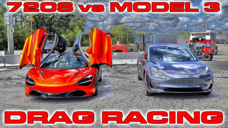 McLaren 720S против Tesla Model 3 - кто кого?