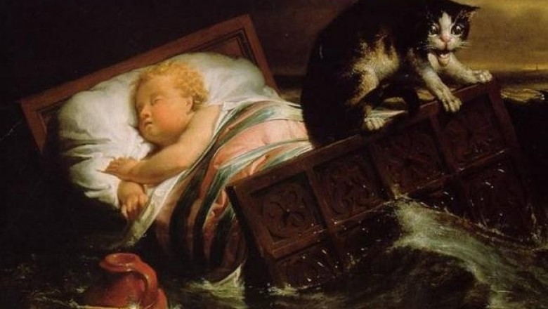 История одного шедевра: как во время «наводнения в Бисбосе в 1421 году» кот спас младенца и вошел в историю
