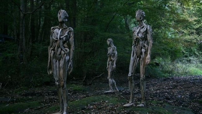 Скульптуры-призраки Нагато Ивасаки и другие впечатляющие работы из обломков древесины от современных мастеров