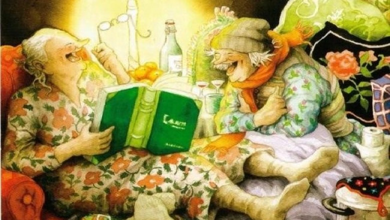 Финская художница Инге Лоок и ее неунывающие старушки в серии веселых открыток «Аnarkistiset mummot»