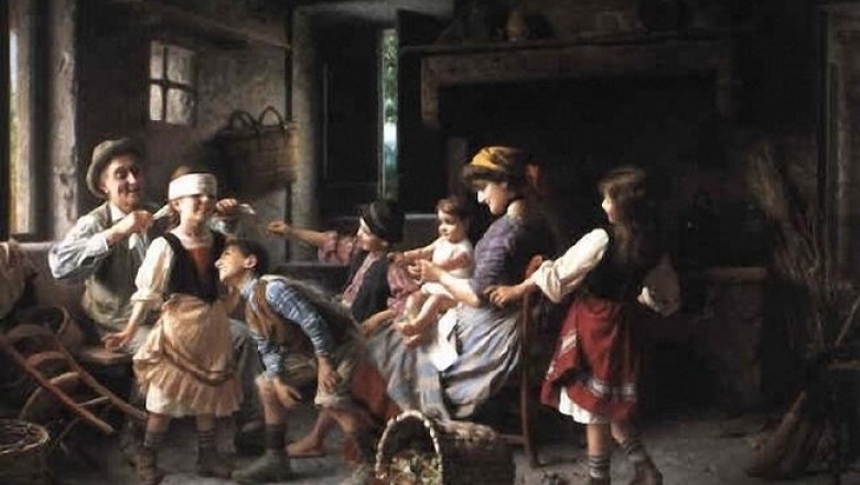 Чем покоряет картина «Игра в жмурки» Константина Маковского, проданная на торгах Sotheby’s за миллионы и как развлекались в прежние времена в разных странах взрослые и дети