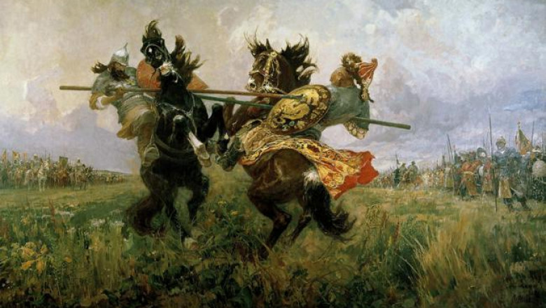 Какие секреты хранит картина Михаила Авилова «Поединок Пересвета с Челубеем»