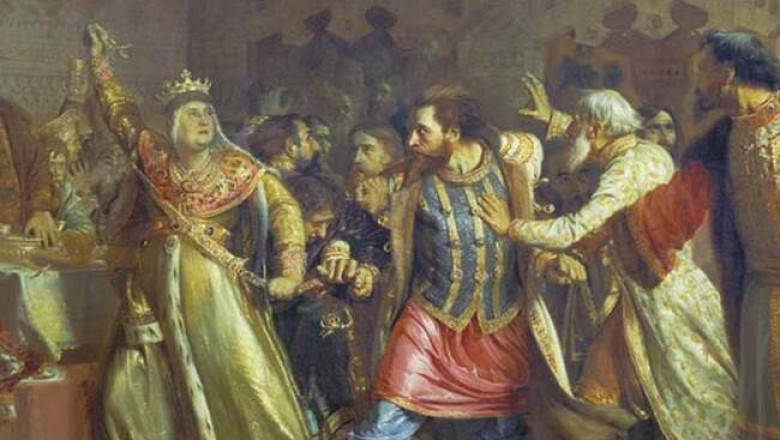 Княгиня Софья Витовтовна срывает пояс с князя Василия Косого: как появились сразу 5 картин по одному сюжету