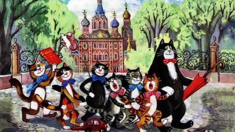 Котомир Татьяны Родионовой: забавные коты гулены и дебоширы на городских пейзажах художницы из Петербурга