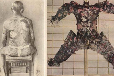 Жуткие фотографии коллекции татуированной человеческой кожи Фукуси Масаити