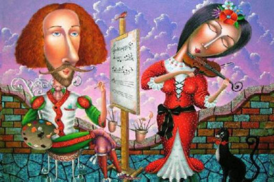 Грузинский колорит и любовная романтика с юмором в наивной живописи Зураба Мартиашвили