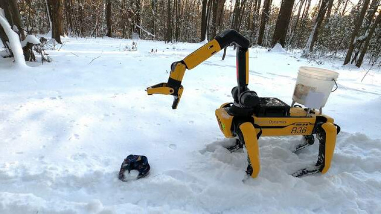 Робопеса от Boston Dynamics научили собирать вещи и сажать растения