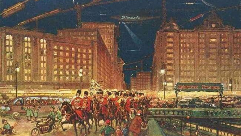 Футуристические открытки «Москвы будущего»: как в 1914 году представляли себе столицу