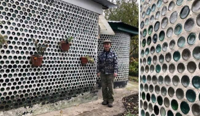 Как пенсионер из Курской области построил усадьбу из бутылок, и что из этого вышло