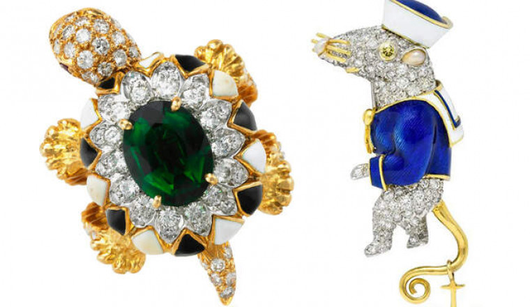 Изысканные украшения Дональда Клафлина: куда исчез архив дизайнера Tiffany, создававшего «мультипликационные» броши с эмалями