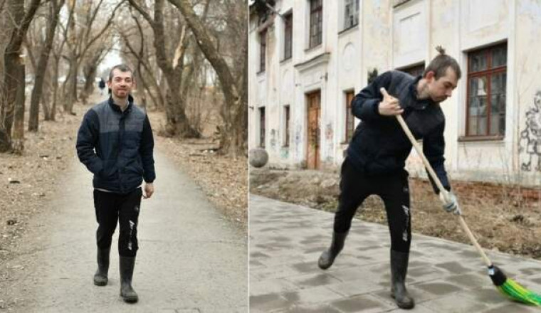 В Екатеринбурге парня с ДЦП не взяли в дворники, а он не сдался и стал народным героем