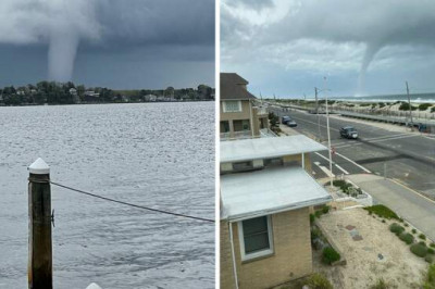 В Нью-Джерси сняли огромный водяной смерч